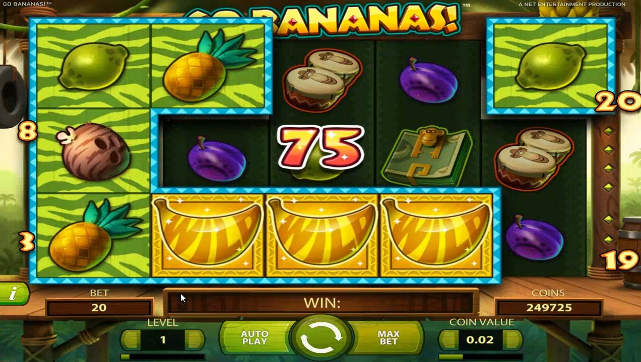 Play a free slot machine Go Bananas
