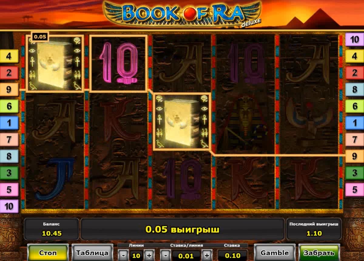 Play a free slot machine Book of Ra Deluxe