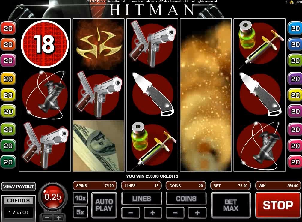 Play a free slot machine Hitman