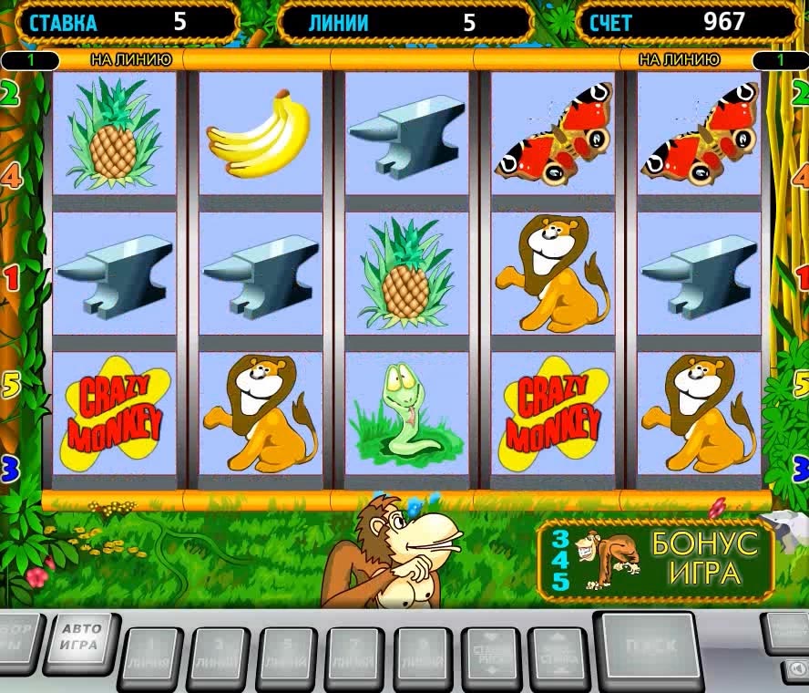 Play a free slot machine Crazy Monkey