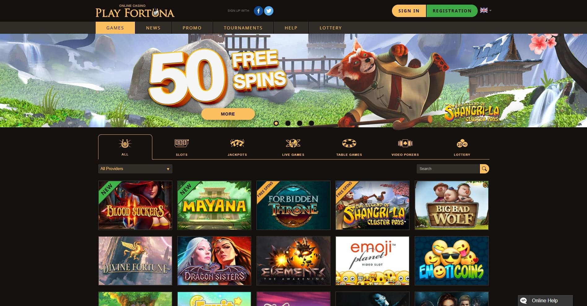 Επίσημος ιστότοπος της Play Fortuna casino